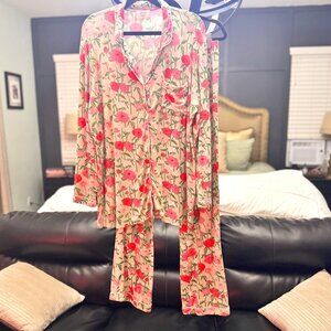 In My Sundays Women’s Pajama Set XL Floral Tencel Lounge Sleepwear 2-Piece